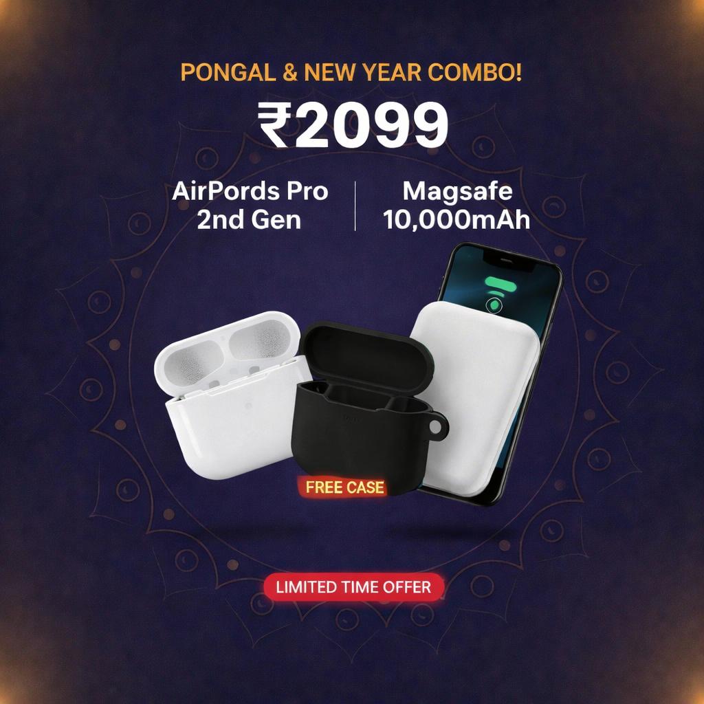 AirPods Pro 2nd Gen + MagSafe 10000mAh Power Bank Combo